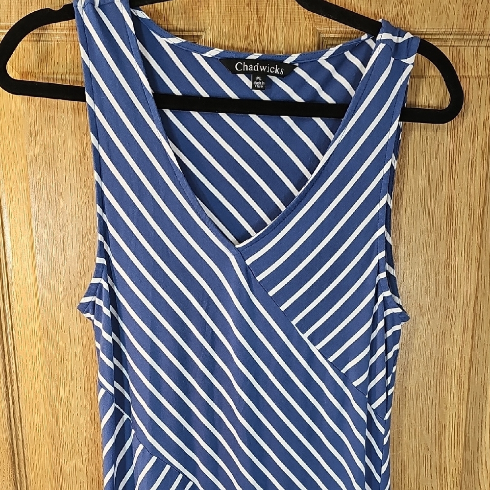 Chadwicks Navy and White Maxi Dress - Picture 4 of 7